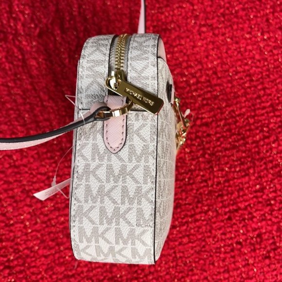 Michael Kors Jet Set Item Large East West Zip Chain Crossbody Powder Blush - Picture 14 of 16